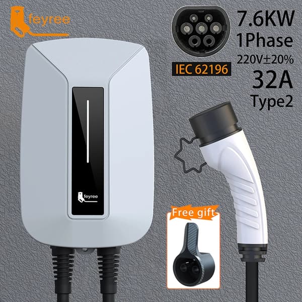 EV-laddare, 32A ström, 7kW effekt,typ2 32A 7KW