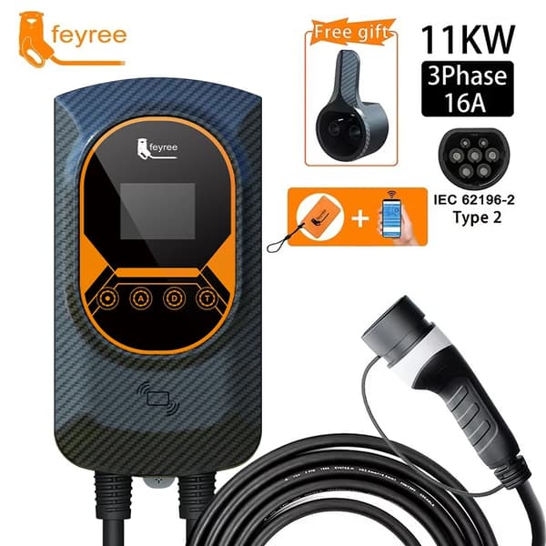 Sähköauton latausasema, 32A pikalataus, seinäasennus,11KW 16A 3-vaihe, TYYPE2