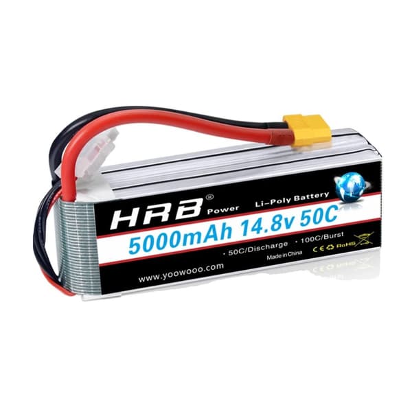 LiPo-batteri, 5000mAh kapacitet, 50C afladningshastighed,4s 5000 mah xt60 1 stk