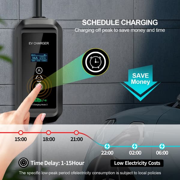 Kolanky Kannettava Sähköauton Laturi, 3.6KW Teho, Säädettävä Virta 6-16A,3.5KW-3.5M, TYYPE2