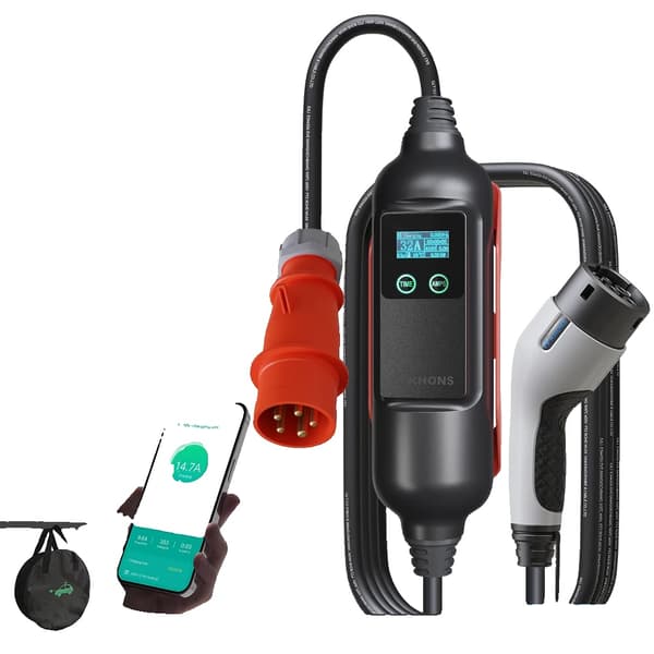 Khons EV Kannettava Latauslaite, 22KW Teho, 32A Virrankesto,22KW 32A 3-vaihe, TYYPPI2