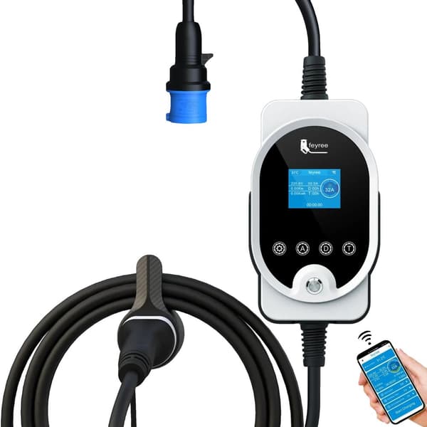 EV-laturi, 7KW nopea lataus, älykäs sovelluksen ohjaama,TYYPE2, 7KW APP EI Adapteria