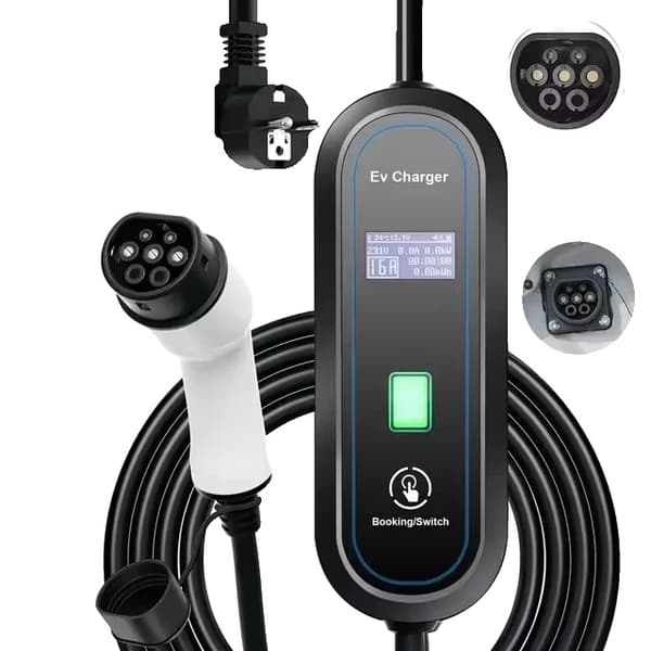 Bärbar EV-laddare, 3,5 kW utgång, justerbar 16A ström,16A typ 2 3.5mätare