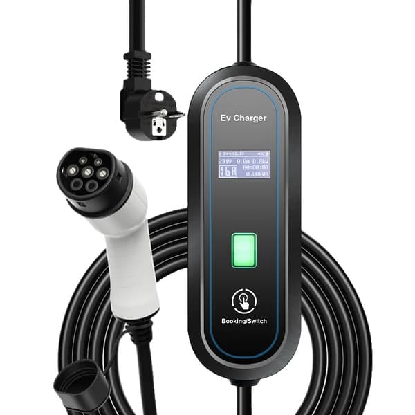 Bærbar EV-lader, 3,5 kW udgangseffekt, justerbar strøm 8A-16A,16A 3,5 kW Type2