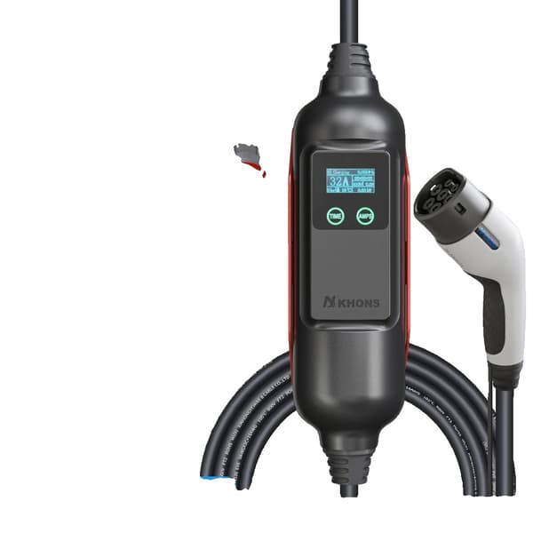 Khons EV-laturi, 22 kW teho, säädettävä 6A-32A virta,TYYPE2, 22KW ja 32A sovitin