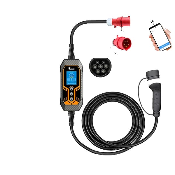 Bærbar EV-lader, Type2-kompatibilitet, Wi-Fi- og Bluetooth-forbindelse, Type2
