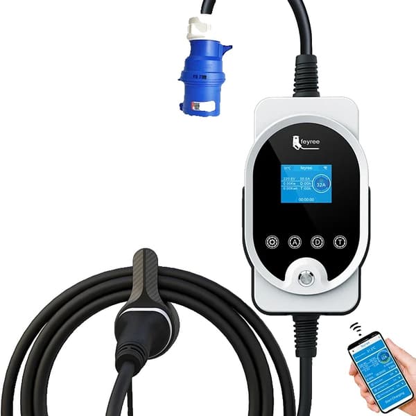 EV Oplader, 7KW Hurtig Opladning, Smart App Styret,TYPE2, 7KW APP NO Adapter7KW APP NO Adapter