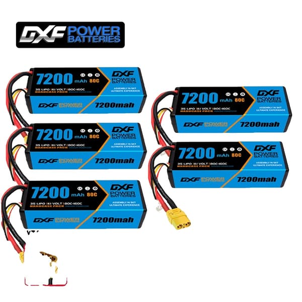 DXF Lipo-akku, 7200mAh, 11.1V 80C,5PCS3S720080CXT90