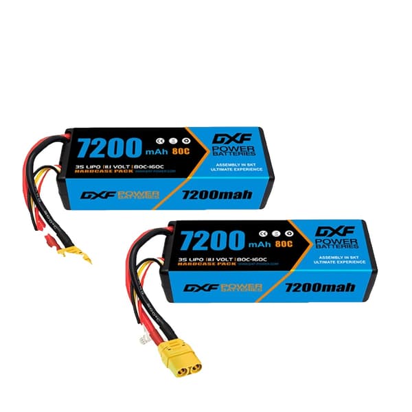DXF Lipo-batteri, 7200mAh, 11.1V 80C,2PCS3S720080CXT90