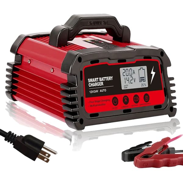 Älykäs akkulaturi, 12V/24V nopea lataus, monisuojaus LCD-näytöllä.,10A Lataus, 12V, SAKSA