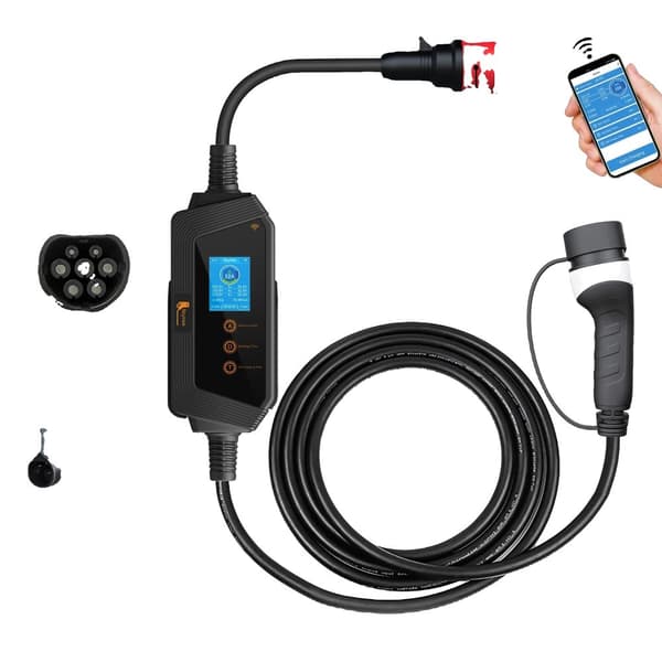 Bærbar EV-lader, 22KW Hurtigopladning, Wi-Fi APP-styring, 22KW APP NO Adapter