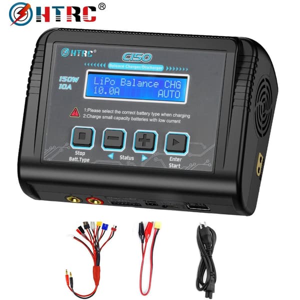 Højtydende 150W RC Balanceoplader, Justerbare Opladningsstrømme, Bred Batterikompatibilitet,Sæt A, EU-stik