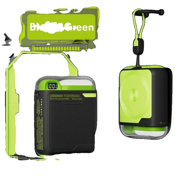Magnetisk Trådløs Power Bank, 10000mAh Kapacitet, Hurtig Opladning PD20W,Sort Grøn, 10000mAh