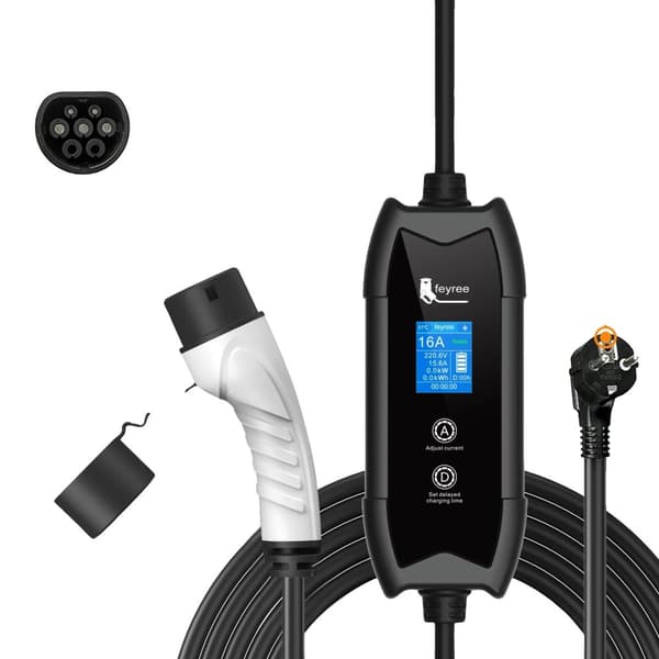 Kannettava sähköauton latauslaite, 3,5KW latauskapasiteetti, IP65-luokiteltu,Tyyppi2 3.5KW 16A