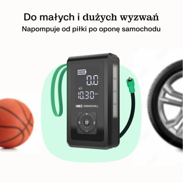 Grön Cell - PowerBoost Air, nödstarter, ficklampa, externbatteri med kompressor 8 000 mAh 1 000 A