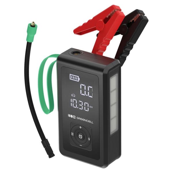Grön Cell - PowerBoost Air, nödstarter, ficklampa, externbatteri med kompressor 8 000 mAh 1 000 A