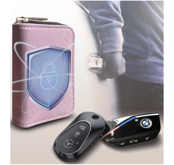 Tech-Protect-avainpussi Signal Blocker KLR300, vaaleanpunainen