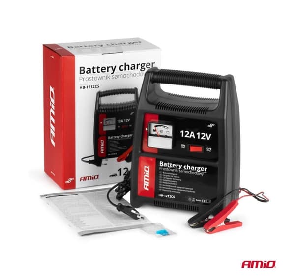 Batterioplader 12V, 12A, display
