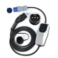 Miniatyrbillede 1 af 2: Elbiloplader, justerbar strøm 6A-32A, Mode 2 oplader,T2 32A 1 fase 4 meter