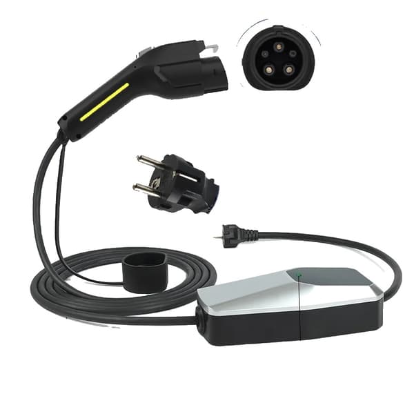 Elbiloplader, justerbar strøm 6A-32A, Mode 2 oplader,T1 16A 1 fase 4 meter