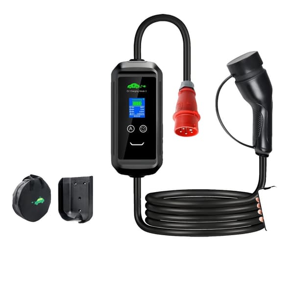 Bærbar EV-lader, 16A 11KW, justerbar strøm, smart WiFi-kontrol,TYPE2, Total 7M Med APP
