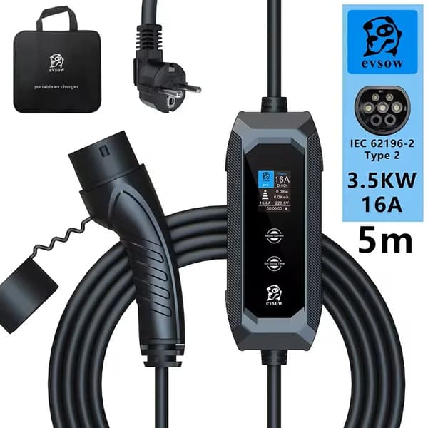 Kannettava sähköauton laturi, IEC62196-2, 16A maksimi, 3.5KW,Tyyppi2, TYYPPI2