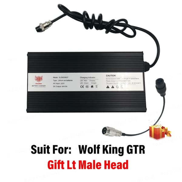 Sähköpotkulautalaturi, 84V lähtö, 5A nopea lataus, LED-indikaattori,Wolf King GTR:lle