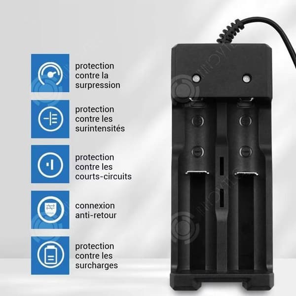 INN USB 18650 laddare 4,2v 1000m för 2 batterier, professionell snabb laddare för 18650 batteri, batteriadapter