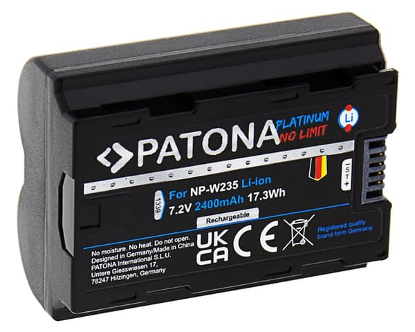 PATONA baterie pro foto Fuji NP-W235 2400mAh Li-Ion 7,2V Platinum X-T4