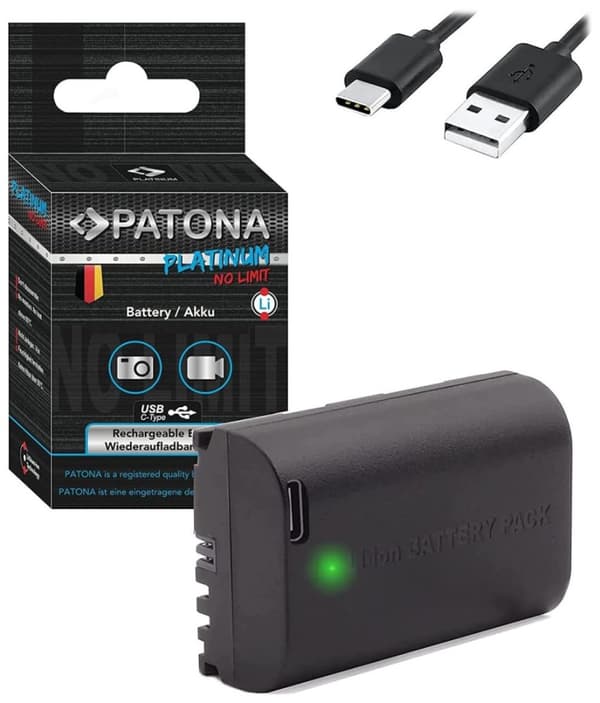 PATONA baterie pro foto Canon LP-E6NH/LP-E6P 2600mAh Li-Ion Platinum USB-C nabíjení