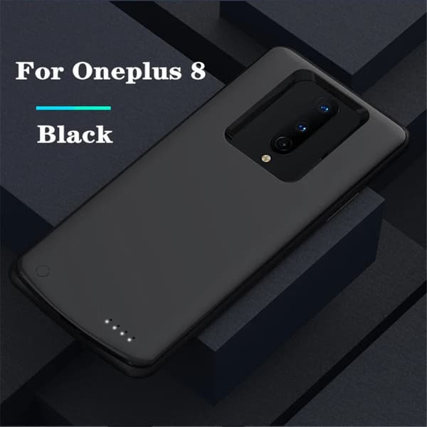 Powerbank Etui, 10000mAh Batteri, Intelligent Opladning,Sort Oneplus 8