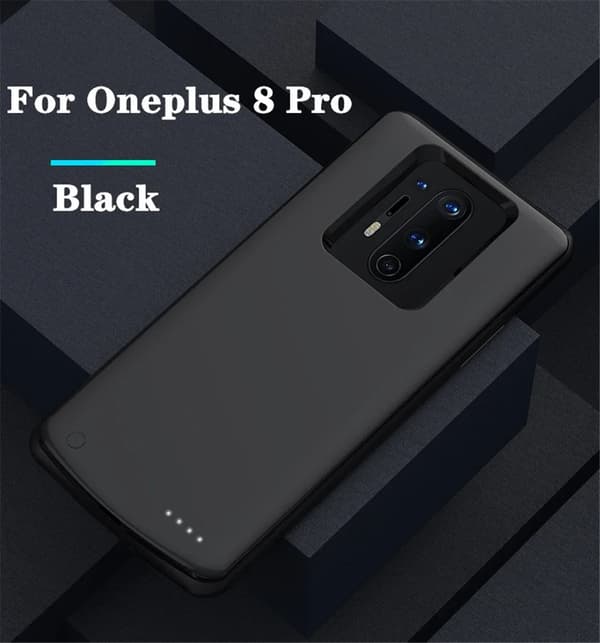 Powerbank-fodral, 10000mAh batteri, intelligent laddning,Svart Oneplus 8 Pro