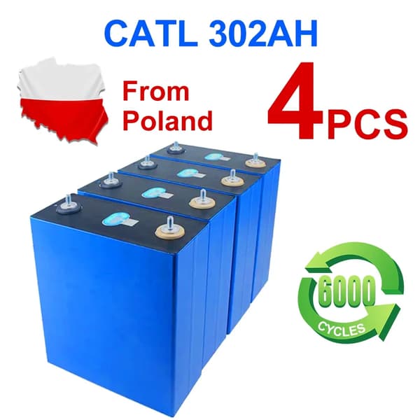 LiFePO4-akku, 302 Ah kapasiteetti, 6000 syklin käyttöikä,4KPL CATL302AH