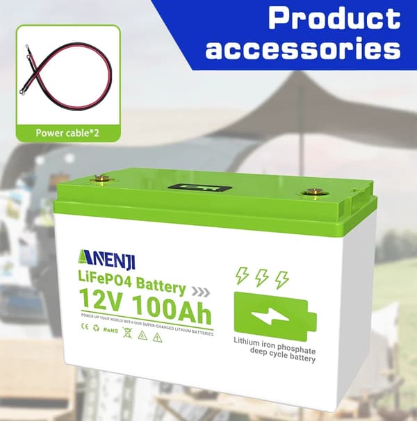 12V 100Ah Lithium Jern Fosfat Batteri, Høj Kapacitet, Indbygget BMS,12V 100AH