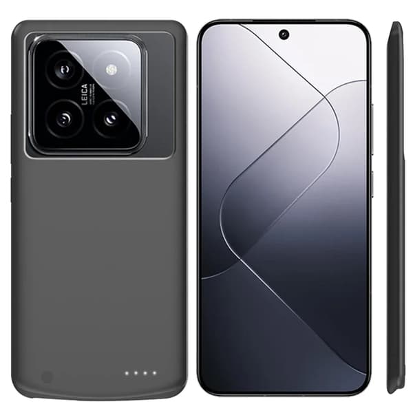 Xiaomi Mi 14 Power Bank Etui, 6800mAh Kapacitet, Holdbart Silikone Materiale,14 Pro Black 6800mAh