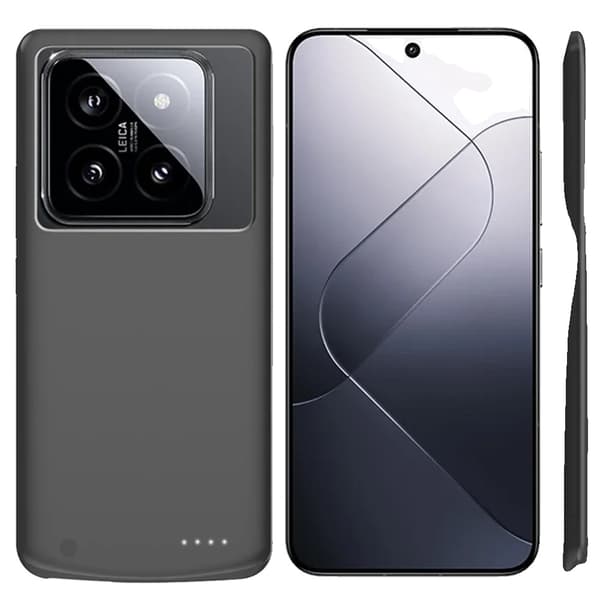 Xiaomi Mi 14 Power Bank Etui, 6800mAh Kapacitet, Holdbart Silikone Materiale,14 Pro Black 6800mAh