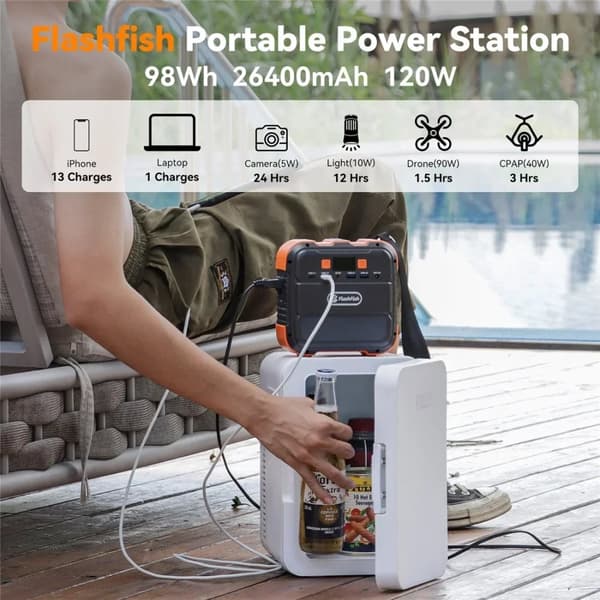 Bærbar Strømbank, 26400mAh Batterikapacitet, 120W AC Udgange, Flere Udgange