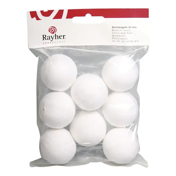 Perla i vadd Boule vit Ø 40 mm 8 stycken