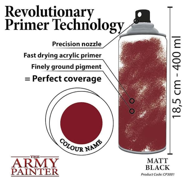 Matt Black - ArmyPainter Base Primer Spray