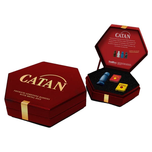 Catan: Premium Gemstone Robbers with Metal Dice - Aquamarine