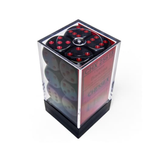 Dice Set D6 Opaque Black/Red 16 mm