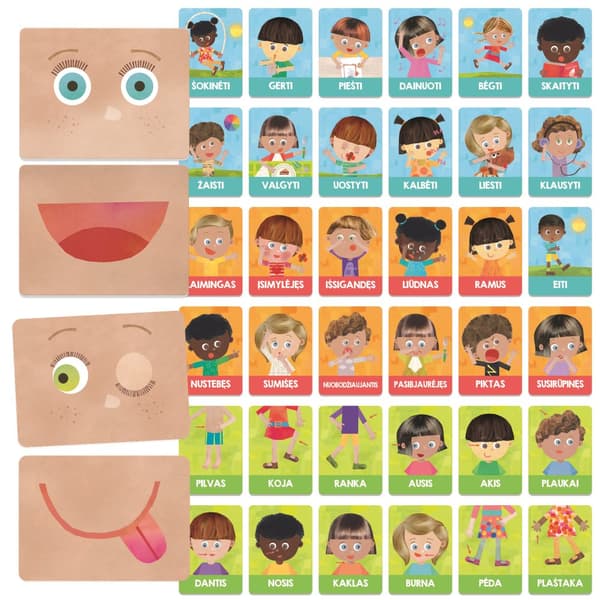 HEADU Flashcards Emotions and Actions Montessori (In Lithuanian lang.)