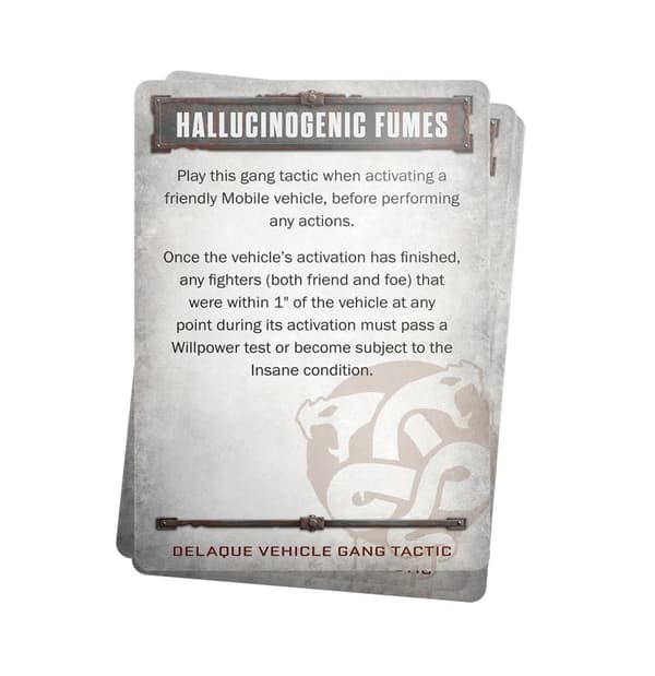 NY! Necromunda: Delaque Vehicle Gang Tactics Cards