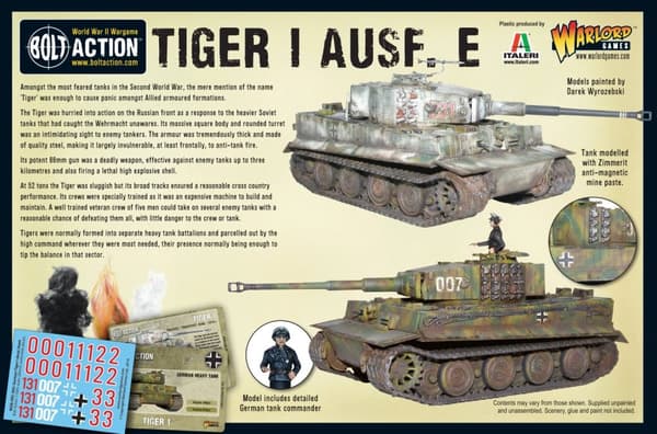 NY! Tiger I Ausf. E Heavy Tank (Plastic) - Bolt Action Warlord Games