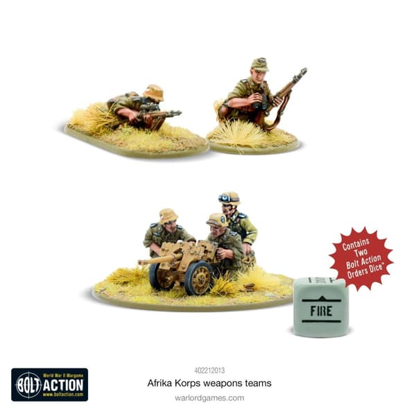 NY! Afrika Korps Weapons Teams Bolt Action - Bolt Action Warlord