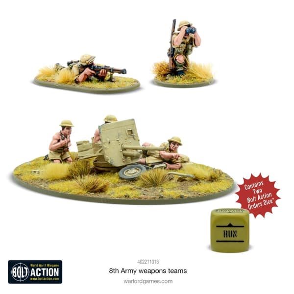 NY! 8th Army Weapons Teams Bolt Action - Bolt Action Warlord
