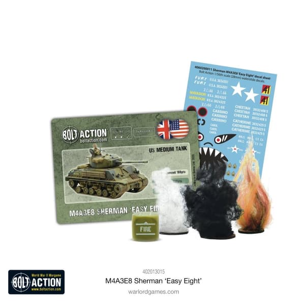 NY! M4A3E8 Sherman Easy Eight Tank (Plastic) - Bolt Action Warlord Games