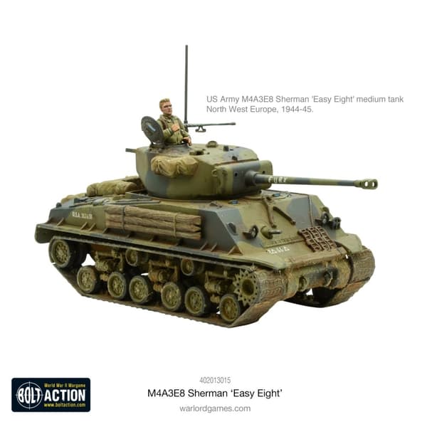 NY! M4A3E8 Sherman Easy Eight Tank (Plastic) - Bolt Action Warlord Games