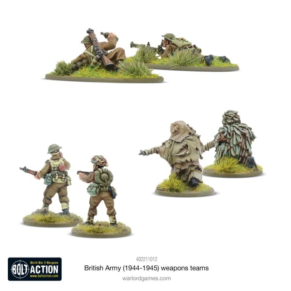 NY! British Army (1944-45) Weapons Teams Bolt Action - Bolt Action Warlord