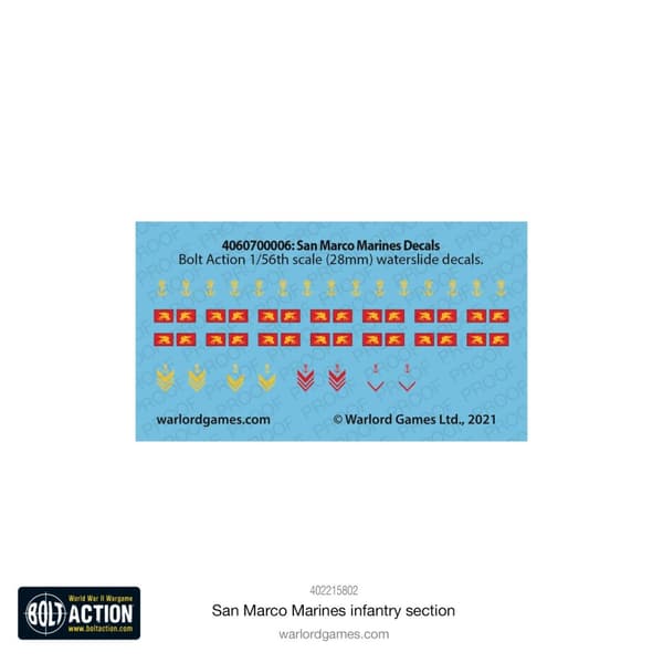 NY! San Marco Marines Infantry Section Bolt action Warlord Games